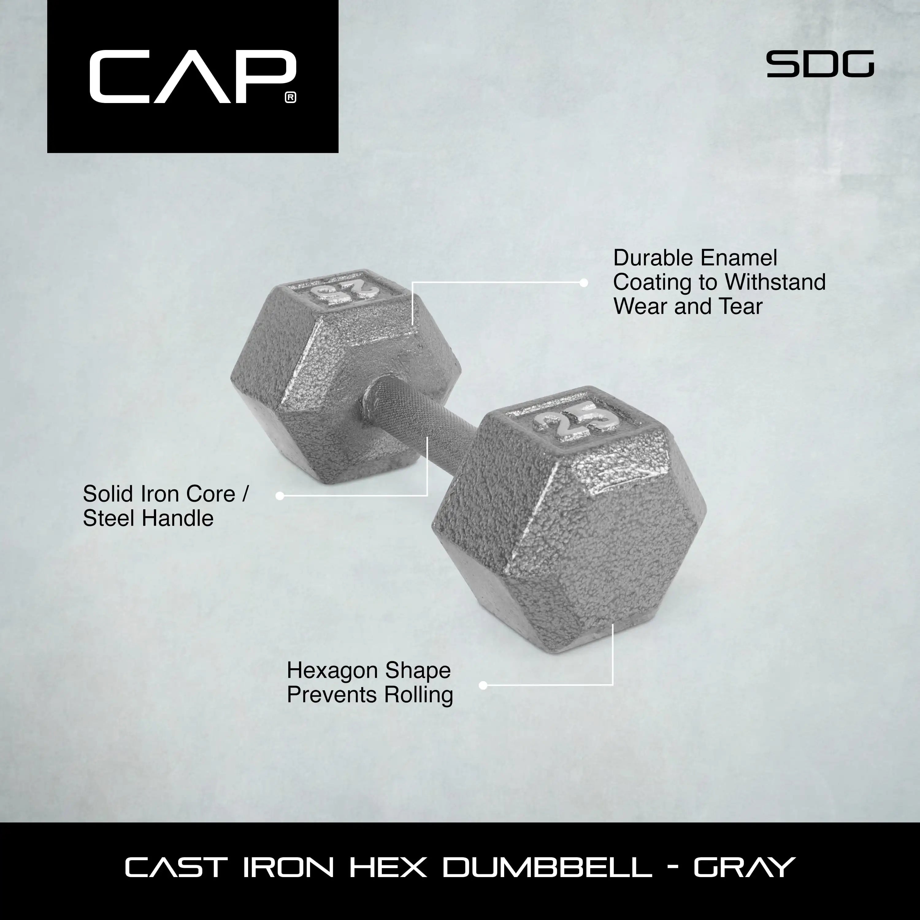 Barbell 12lb Cast Iron Hex