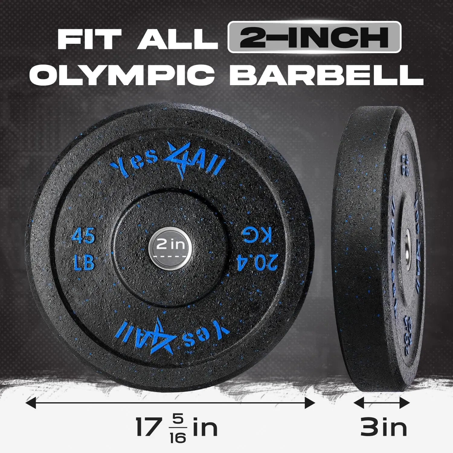 2" Bumper Plate, Rubber Weight