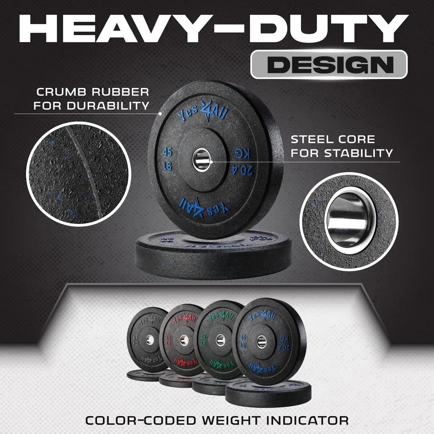2" Bumper Plate, Rubber Weight