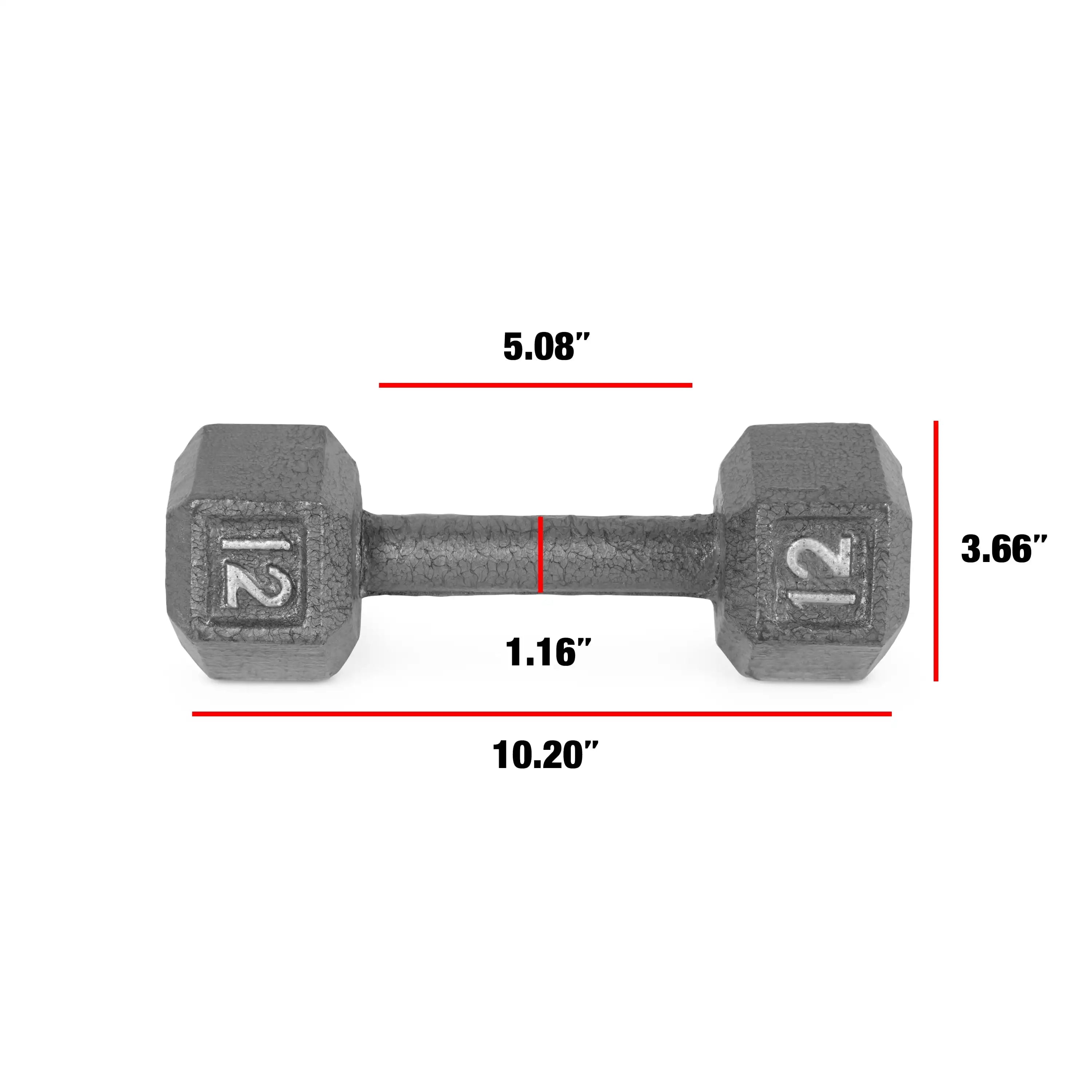 Barbell 12lb Cast Iron Hex